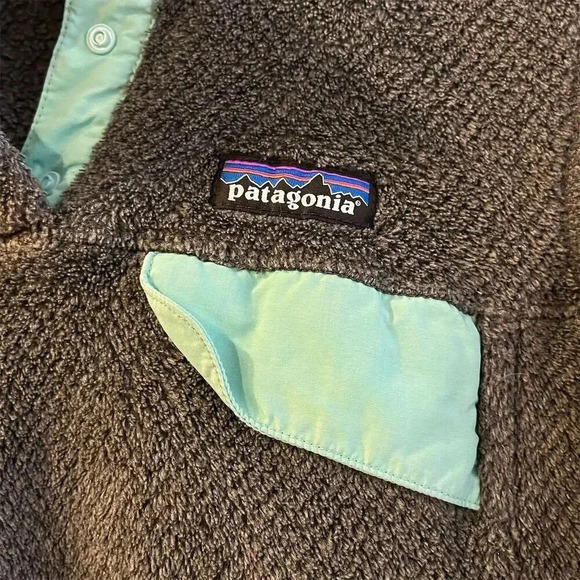 Patagonia Women's Snap-T Fleece Pullover Jacket XS Gray Mint Green - Picture 2 of 8